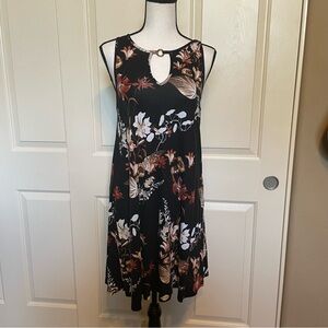 Lascana for Venus Dress Women’s Size Medium Black Floral Sleeveless Mini EUC